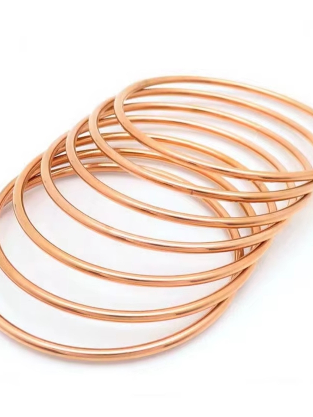 Rose Gold Rhodium Bangle Bracelet Set - Picture 2 of 4